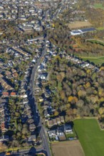 Aerial view, local view Krefelder Straße, New Apostolic Church, Sport- und Freizeitpark Klingerhuf,
