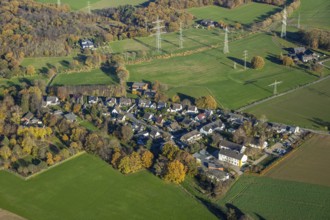 Aerial view, residential area Grotfeldsweg, Im Wiesengrund, Neukirchen, Neukirchen-Vluyn, Ruhr