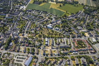 Aerial view, Protestant cemetery, parish office Evang. parish, Senioren-Park carpe diem