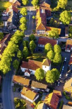 Aerial view, St. Agatha Catholic Church, Angelmodde district, Münster, Münsterland, North