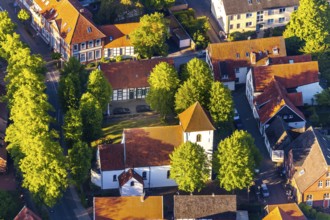 Aerial view, St. Agatha Catholic Church, Angelmodde district, Münster, Münsterland, North