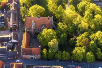Aerial view, Wolbeck Castle, Drostenhof, Wolbecker Park, Am Steintor, Münster, Münsterland, North