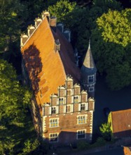 Aerial view, Wolbeck Castle, Drostenhof, Wolbecker Park, Am Steintor, Münster, Münsterland, North