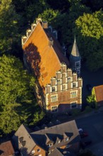 Aerial view, Wolbeck Castle, Drostenhof, Wolbecker Park, Am Steintor, Münster, Münsterland, North