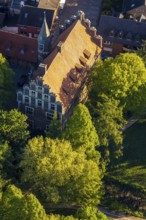 Aerial view, Wolbeck Castle, Drostenhof, Wolbecker Park, Am Steintor, Münster, Münsterland, North