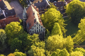 Aerial view, Wolbeck Castle, Drostenhof, Wolbecker Park, Am Steintor, Münster, Münsterland, North