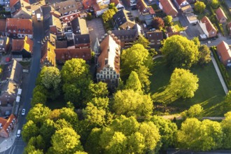 Aerial view, Wolbeck Castle, Drostenhof, Wolbecker Park, Am Steintor, Münster, Münsterland, North