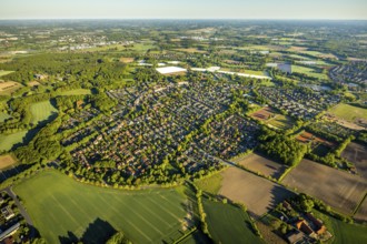 Aerial view, aerial view Handorf, asparagus fields, Münster, Münsterland, North Rhine-Westphalia,