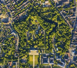Aerial view, Westfälische Wilhelms-Universität Münster, Schlossplatz, Botanischer Garten,