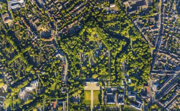 Aerial view, Westfälische Wilhelms-Universität Münster, Schlossplatz, Botanischer Garten,