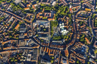 Aerial view, Old Town, Prinzipalmarkt, St Paul's Cathedral, Cathedral SquarePaulus-Dom, Domplatz,