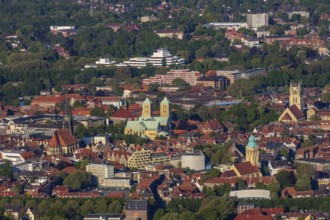 Aerial view, Old Town, St Paul's Cathedral, Cathedral SquarePaulus-Dom, Domplatz, catholic