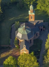 Aerial view, catholic Dyckburg church, Münster, Münsterland, North Rhine-Westphalia, Germany, place