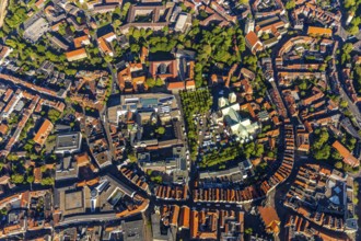 Aerial view, Old Town, Prinzipalmarkt, St Paul's Cathedral, Cathedral SquarePaulus-Dom, Domplatz,