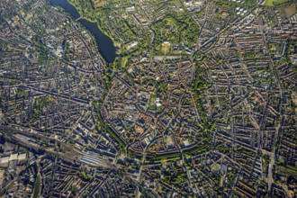 Aerial view, Old Town, Promenadenring, St Paul's Cathedral, Cathedral SquarePaulus-Dom, Domplatz,