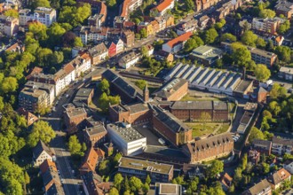 Aerial photograph, Münster prison, Münster, Münsterland, North Rhine-Westphalia, Germany, arrest,