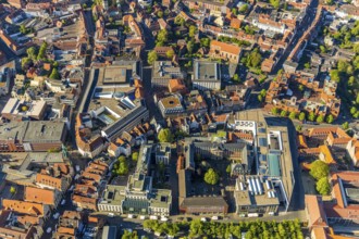 Aerial view, Old Town, Münster-arcades, art museum Pablo Picasso Münster, Oberverwaltungsgericht