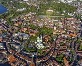 Aerial view, Old Town, Promenadenring, Prinzipalmarkt, St Paul's Cathedral, Cathedral