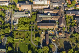 Aerial view, Motherhouse Garden, St. Franziskus-Hospital, Franciscan Sisters Münster St. Mauritz,