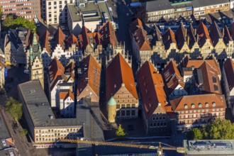 Aerial view, Prinzipalmarkt, Münster, Münsterland, North Rhine-Westphalia, Germany, DE, Europe,