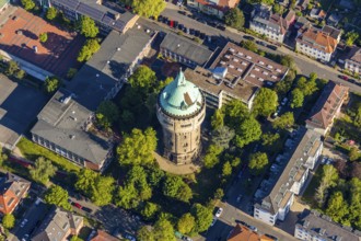Aerial view, water tower Münster-Geistviertel, Städtisches Wilhelm-Hittorf-Gymnasium, Münster,