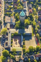 Aerial view, water tower Münster-Geistviertel, Städtisches Wilhelm-Hittorf-Gymnasium, Münster,