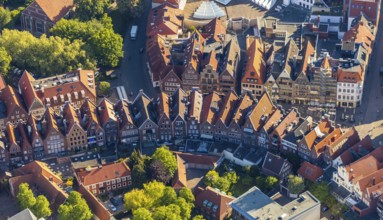 Aerial view, Prinzipalmarkt, Münster, Münsterland, North Rhine-Westphalia, Germany, DE, Europe,