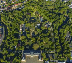 Aerial view, Westfälische Wilhelms-Universität Münster, Schlossplatz, Botanischer Garten,