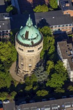 Aerial view, water tower Münster-Geistviertel, Münster, Münsterland, North Rhine-Westphalia,