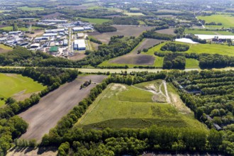 Aerial view, central landfill II, industrial area Hessenweg, Dortmund-Ems-Canal, Münster,