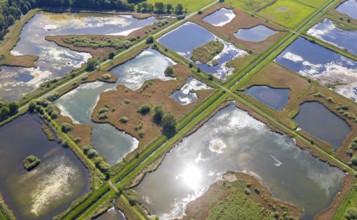 Aerial photograph, nature reserve Rieselfelder Münster, European bird sanctuary, Münster,