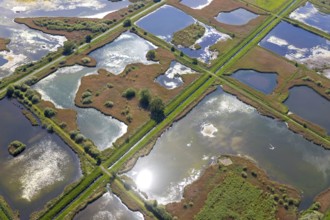 Aerial photograph, nature reserve Rieselfelder Münster, European bird sanctuary, Münster,