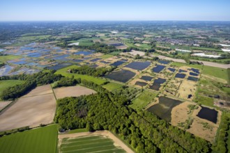 Aerial photograph, nature reserve Rieselfelder Münster, European bird sanctuary, Münster,