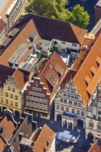 Aerial view, Prinzipalmarkt, gabled houses, Münster, Münsterland, North Rhine-Westphalia, Germany,
