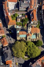 Aerial view, old town, catholic St. Ludgeri church, Münster, Münsterland, North Rhine-Westphalia,