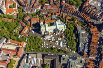 Aerial view, Old Town, Cathedral St.St Paul's Cathedral, Cathedral Square, Catholic Church of Our