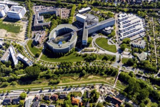 Aerial view, German Pension Insurance Westphalia, Münster, Münsterland, North Rhine-Westphalia,