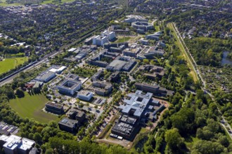 Aerial view, city centre district Zentrum-Nord, construction site residential quarters