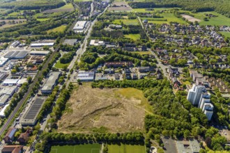 Aerial view, brownfield Berg Fidel, Münster, Münsterland, North Rhine-Westphalia, Germany, building