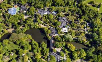 Aerial photo, Allwetterzoo Münster, Gievenbach, Münster, Münsterland, North Rhine-Westphalia,