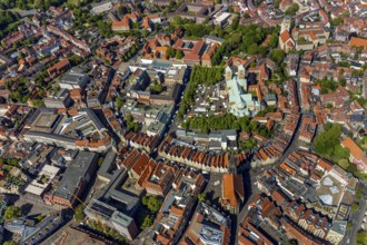 Aerial view, Old Town, Prinzipalmarkt, St Paul's Cathedral, Cathedral SquarePaulus-Dom, Domplatz,