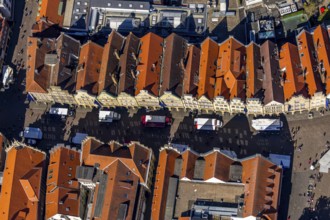 Aerial view, old town, Prinzipalmarkt, gabled houses, Münster, Münsterland, North Rhine-Westphalia,