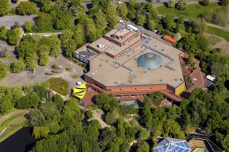 Aerial photo, Allwetterzoo Münster, LWL-Museum für Naturkunde mit Planetarium, Münster,