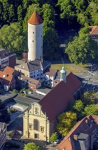 Aerial photo, Protestant University Church, Buddenturm, Münster, Münsterland, North