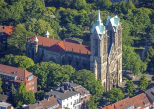 Aerial view, St. Joseph's Catholic Church, Münster, Münsterland, North Rhine-Westphalia, Germany,