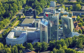 Aerial photo, LVM Versicherung Zentrale, Westdeutsche Lotterie GmbH, Überwasser, Münster,
