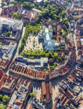 Aerial view, Old Town, St Paul's CathedralSt. Paul's Cathedral, cathedral square, Prinzipalmarkt,