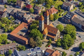 Aerial view, St. Clemens Catholic Church, St. Clemens Parish Centre, Münster, Münsterland, North