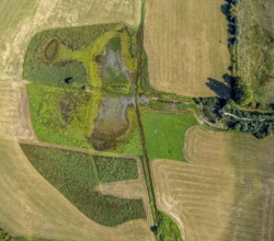 Aerial photograph, Disselmersch observation hut in the Lippe floodplains, Büninghausener Straße,