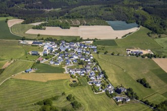 Aerial view, aerial view district Sporke, Lennestadt, Sauerland, North Rhine-Westphalia, Germany,